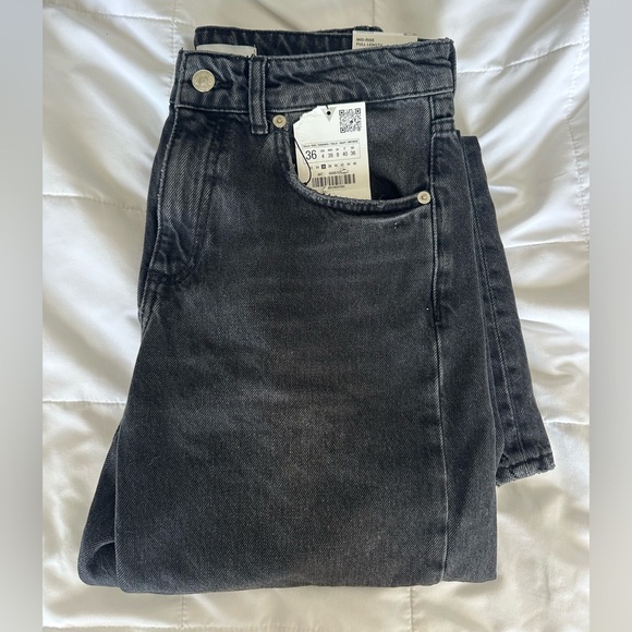 Zara Full Length TRF Mid-Rise Wide Leg Jeans - Picture 6 of 7